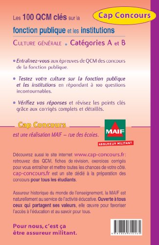 Les  100 QCM clés sur la fonction publique et les institutions