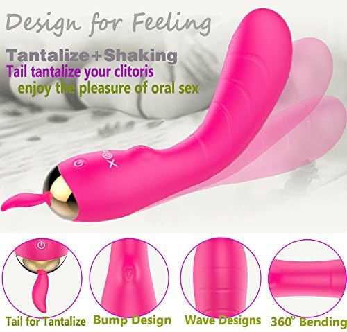 Massager Multi-function -Gently Sucking +Shaking Rechargeable Waterproof Massage rod with 12 swing vibration modes- Can not Stop Climaxing -for women Purple (Pink)