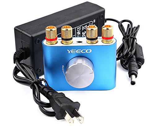 Yeeco Hifi Mini Bluetooth Amplifier 50W+50W DC 12/24V Wireless Bluetooth Stereo Dual Channel Audio Receiver Power Amp Ampli Board with US-type Power Supply Adapter for Sound Audio System