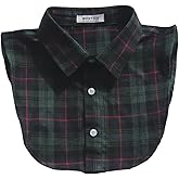Fake Collar Unisex Adult Dickey Detachable Plaid Collars Half Top Mock Blouse Collar