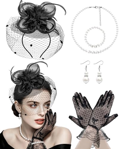 Heliltd 5Pcs Fascinators for Women Tea Party Fascinator Hat  display picture 1