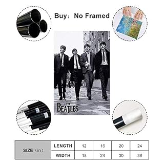 XYDQ Poster décoratif sur toile The Beatles Forever 50 x 75 cm - Les Beatles, Paul McCartney, John Lennon, RIngo Starr, George Harrison XYDQ Poster décoratif sur toile The Beatles Forever 50 x 75 cm – Image 2