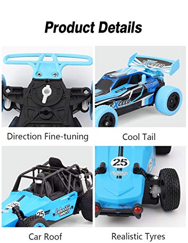 Lucoo Toy RC Car, Remote Control Car, Terrain RC Cars,JJR/C Q73 1：20 2.4GHZ 2WD Radio Remote Control Off Road RC RTR Racing Car Truck for All Adults and Kids (Blue) - Thumbnail 7