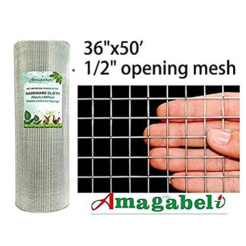 36inx50ft 1/2 in 19gauge Hardware Cloth Galvanized Welded Cage Wire