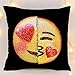 Kimloog Hot Sale! Two Sides Two Moods Emoji Throw Pillow Cases Home Decor Cushion Covers Square Pillowcases (D)