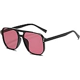 Breaksun Retro Square Aviator Sunglasses for Women Men Trendy 70s Square Sun Glasses Vintage Shades