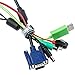 Vastar 5 Pack Cable Management Sleeves and 10 Cord Ties for PC / TV / Home Entertainment