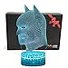 LED Superhero 3D Optical Illusion Smart 7 Colors Night Light Table Lamp with USB Power Cable (Batman)