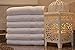 LUNASIDUS Bergamo, Luxury Hotel/Spa Hand Towels, 100 Percent Turkish Cotton, Set of 6, 700 GSM, Made in Turkey, White