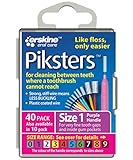 Piksters Interdental Brush Pack of 40 Size 1 (Purple)