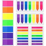 Pangda 700 Pieces Flags Index Tabs 3 Sizes Sticky Notes Writable Labels Page Marker Bookmarks Text Highlighter Strips, 7 Colors, 5 Set