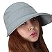Womens 2in1 Wide Brim Summer Folding Anti-UV Golf Tennis Sun Visor Cap Beach Hat, Grey, OS