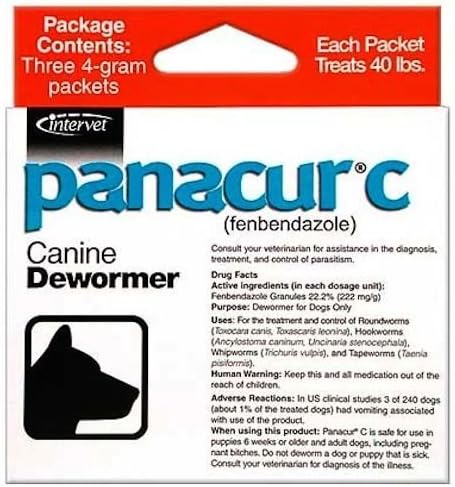 Panacur C Canine Dewormer, 4 gram, 3 count