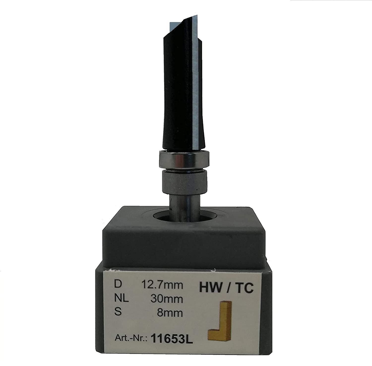 jjw-germany TCT Flush Trim Bit T 2 D = 12.7 mm UL 30 mm Long Total Length 66 mm Shank 8 x 32 mm with Shank Ball Bearing