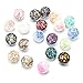 Soleebee Mixed Random 18mm Aluminum Glass Snap Button Jewelry Charms DIY Accessories (Shell+Rose)