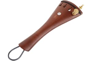 LIOOBO 4/4 Jujube Wood Violin Tailpiece with Metal Fine Tuners and Tailgut Cord, Precision Tuning Violin