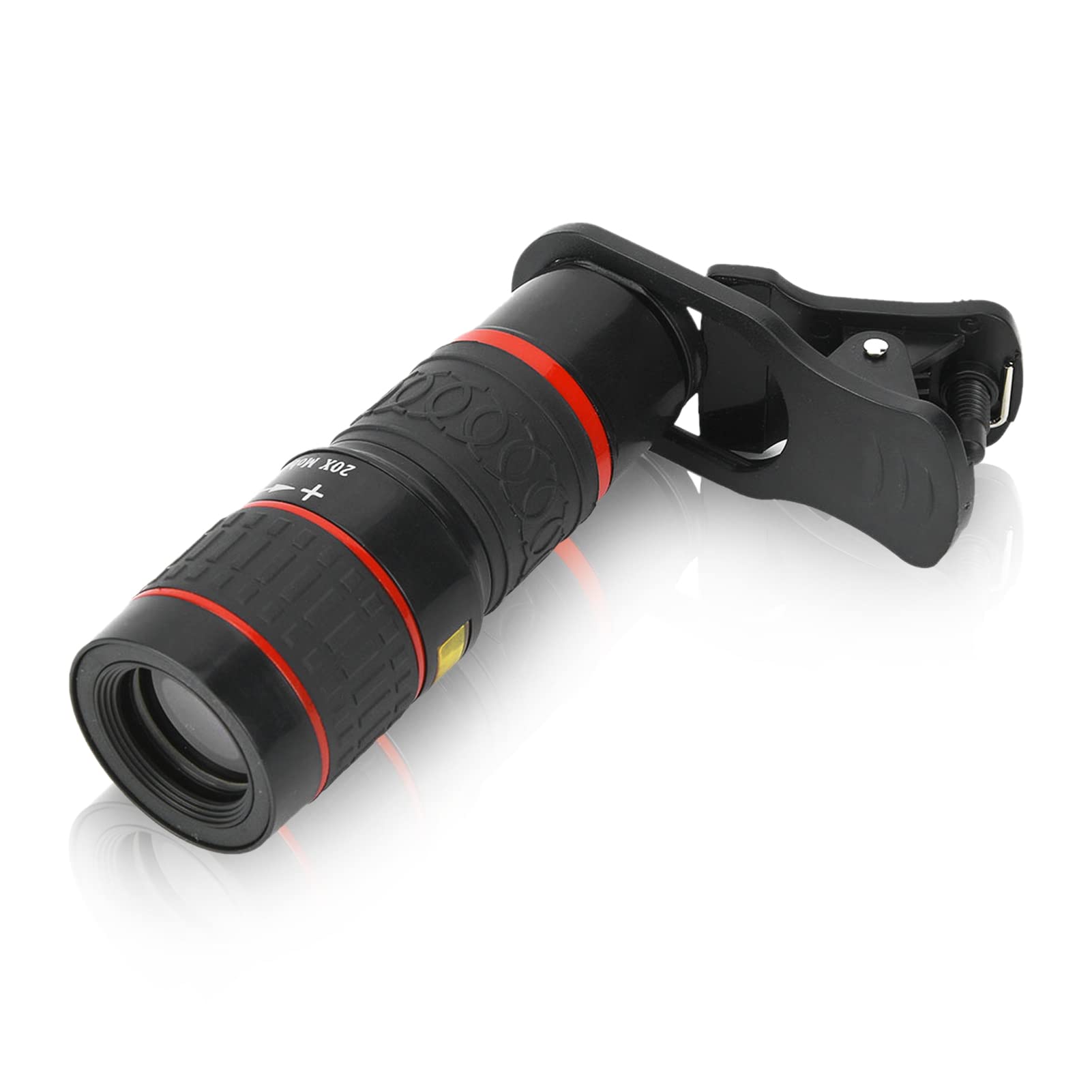 Phone Camera Lens, 20X Long Focus Zoom Telephoto Lens with Phone Clip for Smart Phone/Tablet/PC, Telephoto Phone Lens with 50-200m Shooting Range