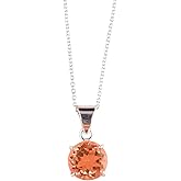 Natural Peach Morganite Quartz Crystals Pendant Necklace, Round Gemstone, Energy Healing Crystals, Birthday, Gift for Her, Women Dainty Gemstone Jewelry Long AAA+ Quality (G)