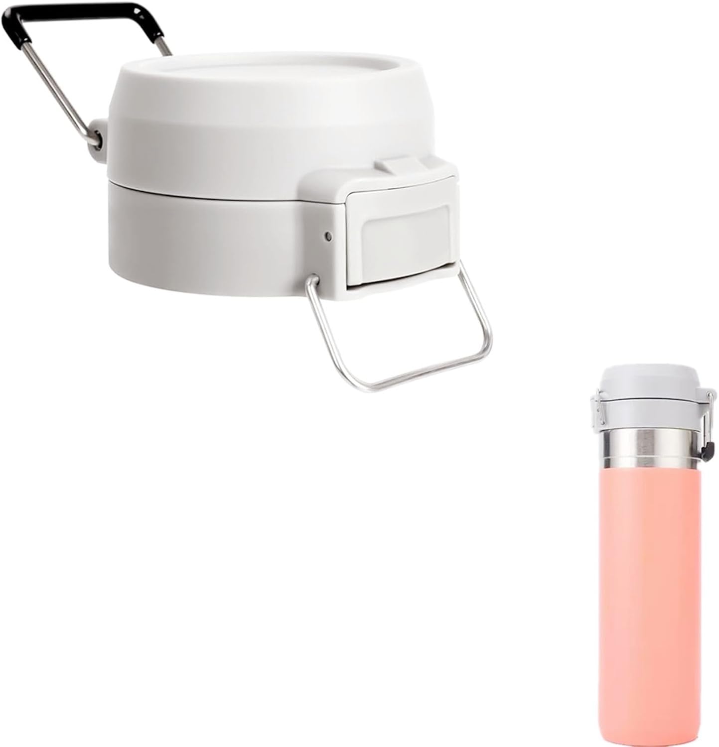 Photo 1 of 1 Pack Replacement Lid for Stanley Quick Flip GO, Top Cover Fit for Stanley Cup 24oz 36oz, One Button Water Bottle Cap Compatible with Stanley Quick Flip GO Accessories, Leakproof (White)