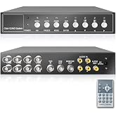 CHISHUNG 8Ch Non-Realtime Color Video Multiplexer Switcher Processor for CCTV Surveillance Cameras, Digital Zoom, Video Freezing, Motion Detection, Audio In/Out