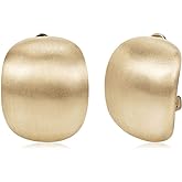 TONLUYAX Matte Gold and Silver Clip On Earrings For Women Geometric Square Casual Fashion Not Pierced Earrings Jewelry