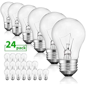 40 Watt Warm White Bulbs Bright and Long Lasting Appliance Light A15 Ceiling Fan Light Bulb Incandescent with E26 E27 Medium Base, 24 Packs