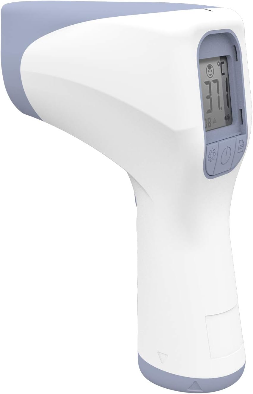 Teamgee Forehead Thermometer Infrared Thermometer for Adult Baby Kid, Ear and Forehead Function with Fever Alarm and Memory Function Accurate Fast Temperature Gun Non-Contact Measurement (one Pack)