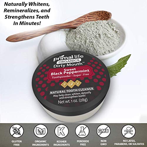Primal Life Organics | Dirty Mouth Activated Charcoal Tooth Powder | Gently Polishes, Whitens, Re-Mi - //medicalbooks.filipinodoctors.org