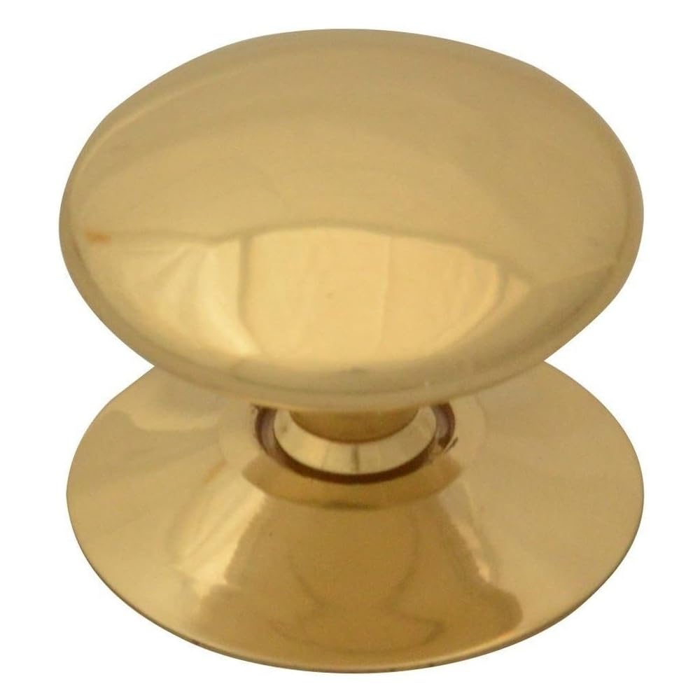 Merriway BH02555 Victorian Cupboard Cabinet Door Knob, 45mm (1.75") - Polished Brass