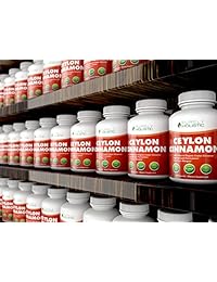 Ceylon Cápsulas de canela orgánicas de 1500 mg, 150 cápsulas de canela vegetariana y vegana –...