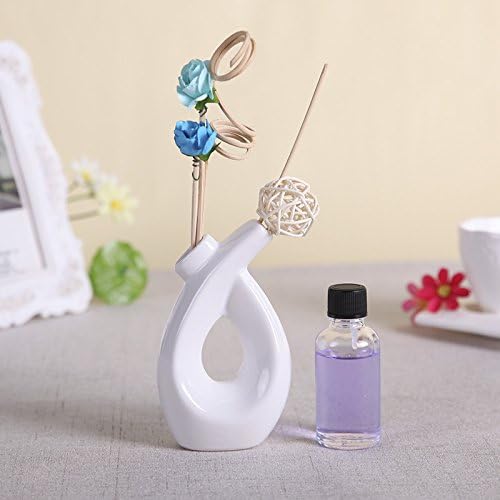 LUOTIANLANG Cane dry flower fragrance perfume bottle fumigation room fragrance oil Home Furnishing fragrance bottle decoration art,Lily scent,white