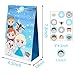 MALLMALL6 24Pcs Frozen Candy Treat Bags Princess Theme Birthday Party Supplies Winter Snow Queen Goodie Party Favor Bags Elsa Anna Baby Shower Dessert Bags with Princess Snowflake Stickers for Kids