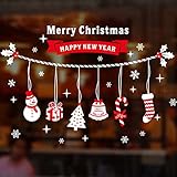 Christmas Windows Stickers Removable Vinyl DIY Wall /Glass Stickers, Door Mural Decal Sticker for Showcase (White)