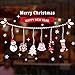 Christmas Windows Stickers Removable Vinyl DIY Wall /Glass Stickers, Door Mural Decal Sticker for Showcase (White)