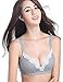 CAKYE 3 Pack Women's Underwire Maternity Nursing Bra Cotton Breastfeeding Bras (36D, Black/Grey/Nude)