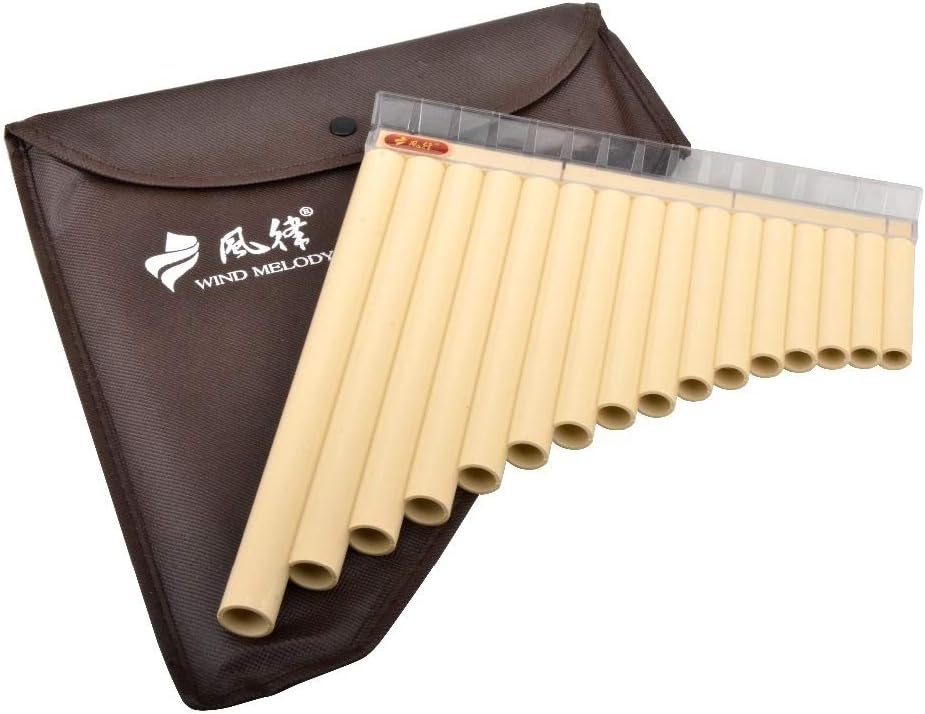 CHUJIAN 16 Pipes Pan Flute C Tone 16 Tube Moonembassy Easy Learning Panflute for Beginner Indian Music Instrument Gift