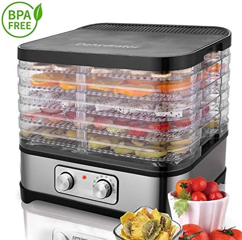 Digital Food Dryer Dehydrator with Digital Temperature Control for D.I.Y Healthy Snacks 5 Removable Trays BPA-Free (5 Trays)