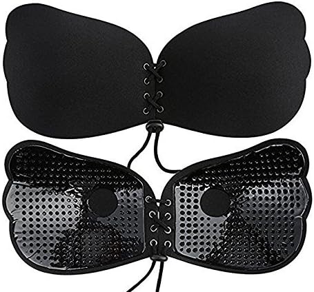 Self Adhesive Bra, Silicone Push Up Strapless Bras, Backless Reusable Invisible Drawstring Bra by Comfy Vicky
