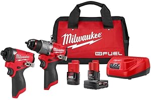 3497-22 For Milwaukee M12 FUEL 12V Cordless Li-Ion 2-Tool Combo Kit w/ 2 Batteries