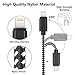 [4 Pack]Lightning Cable, (3FT 6FT 6FT 10FT) Nylon Braided Charger Cable Cord Lightning to USB Cable Support iPhone 8/X 7/7 Plus/6/6s/6 Plus/6s Plus, iPad Pro/Air/mini,iPod（Black+white)
