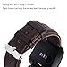 KADES for Fitbit Versa Bands, Classic Leather Band Replacement Strap Compatible for Fitbit Versa 2/ Fitbit Versa Lite Edition Smart Watch Men Women (Coffee Band+ Silver Buckle)