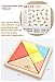 Elloapic 7 Piece Children Kids Educational Toy Colorful Wooden Brain Training Geometry Intelligence Tangram Puzzle Jigsaw Puzzle + one Small Gift