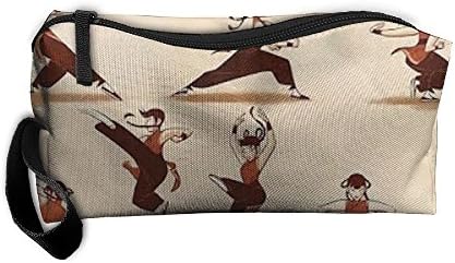 Lttedeng Cosmetic Bags Brush Pouch Kungfu Girl Portable Makeup Bag Zipper Wallet Hangbag Pen Organizer Carry Case Wristlet Holder