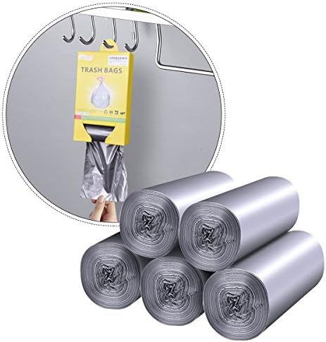Trash Bags 4 Gallon - Small Garbage Bags, Office Trash Bags Silver | - 100 Counts with Roll Design, Plastic Bags for Wastebasket, Bathroom, Bedroom, Kitchen, Home Bucket
