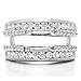 TwoBirch 1.01 Ct. Combination Cathedral and Classic Ring Guard in Sterling Silver with Cubic Zirconia