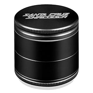 Image of Santa Cruz 1 Black 4pc Aluminum herb Grinder, 2 1/8" Medium,