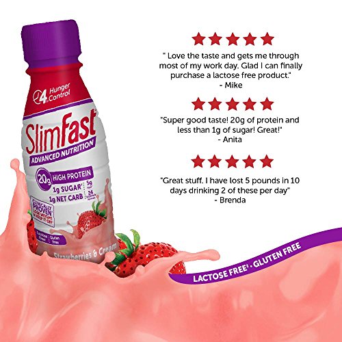 image for SlimFast Advanced Nutrition Strawberries & Cream Shake - Ready to Drin