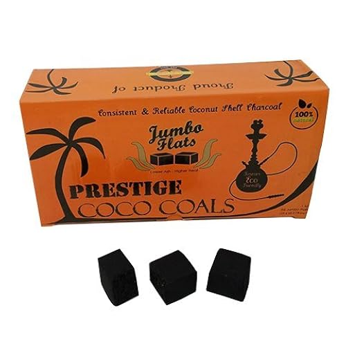 Prestige Bubbles Coco Coals 100% Natural Coconut Hookah Charcoal, JUMBO ...
