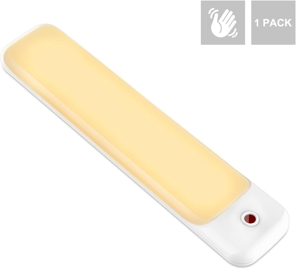 LUXSWAY IR Sensor Night Light Hand Wave Kitchen Light Entrance Light Battery Powered Dimmable Picture Light for Wardrobe/Stair/Shelf/Porch/Hallway/Under Cabinet Lighting