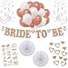 Rose Gold Bachelorette Party Decorations - 55 Piece Decoration Set with Real Rose Gold Glitter Bride to Be Banner, Rose Gold & White Balloons, Bridal Tattoos and Other Bridal & Wedding Shower Supplies
